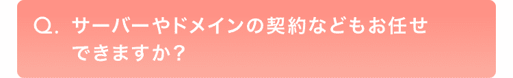 サーバーやドメインの契約などもお任せできますか？